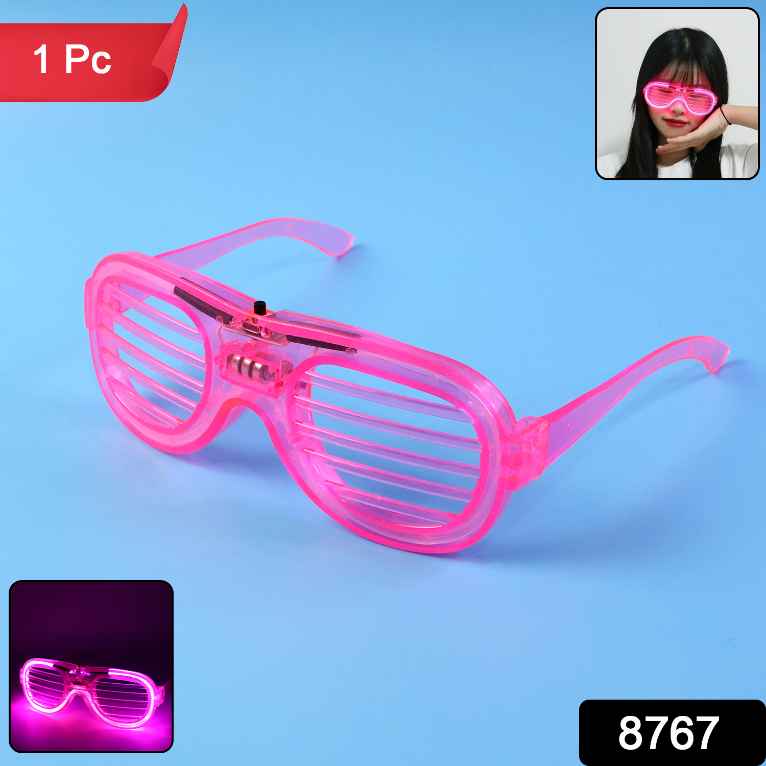 Wukusy LED light-up party glasses for night events, designed for fun and visibility during evening celebrations.
