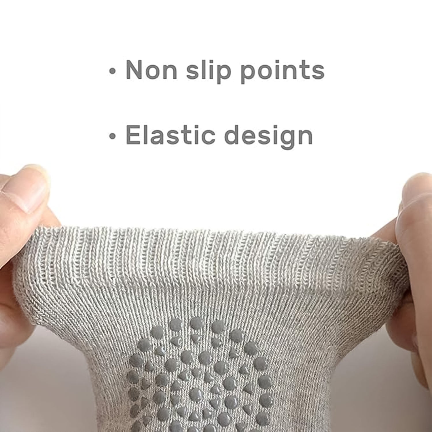 Light grey toddler wool knit leg warmer and knee guard by Wukusy, designed for comfortable baby care and leg protection.