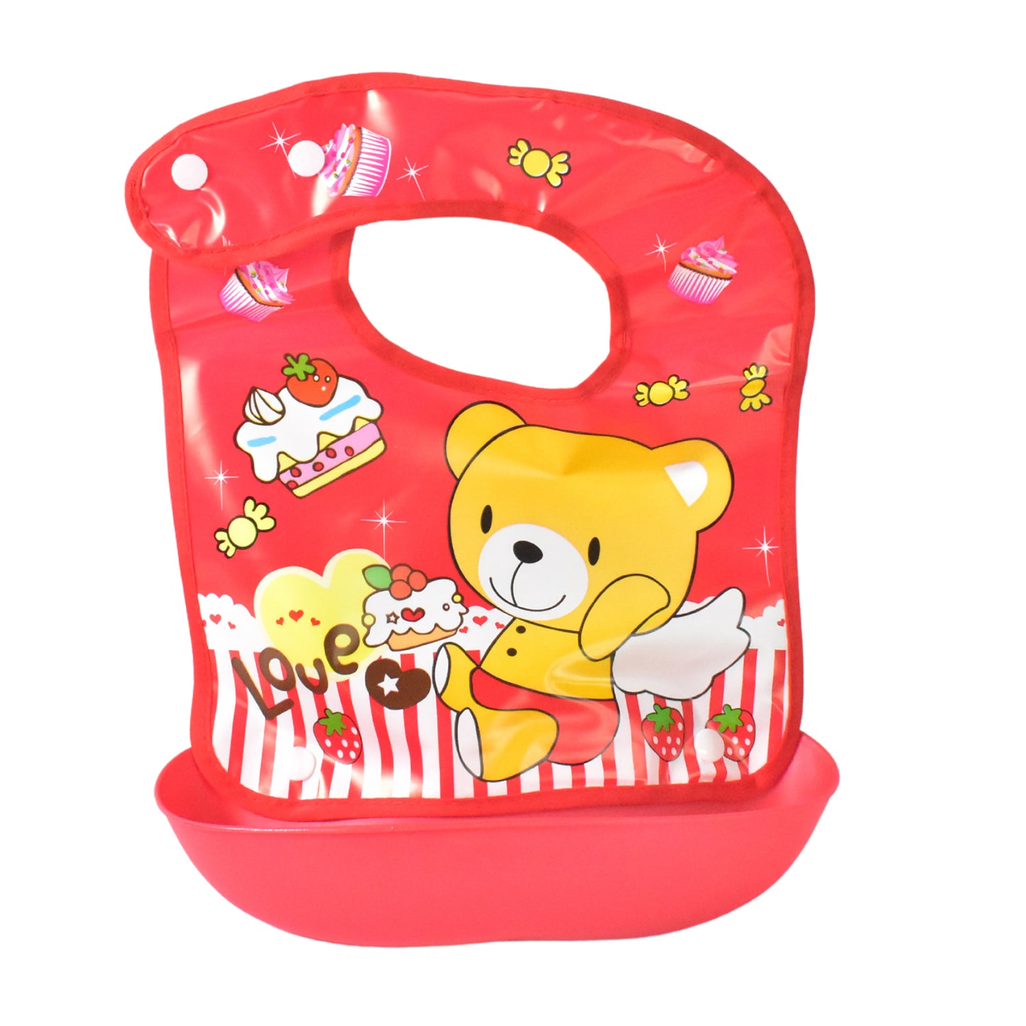 Wukusy waterproof baby bib made of soft fabric, BPA-free, reusable, and multifunctional for baby care.