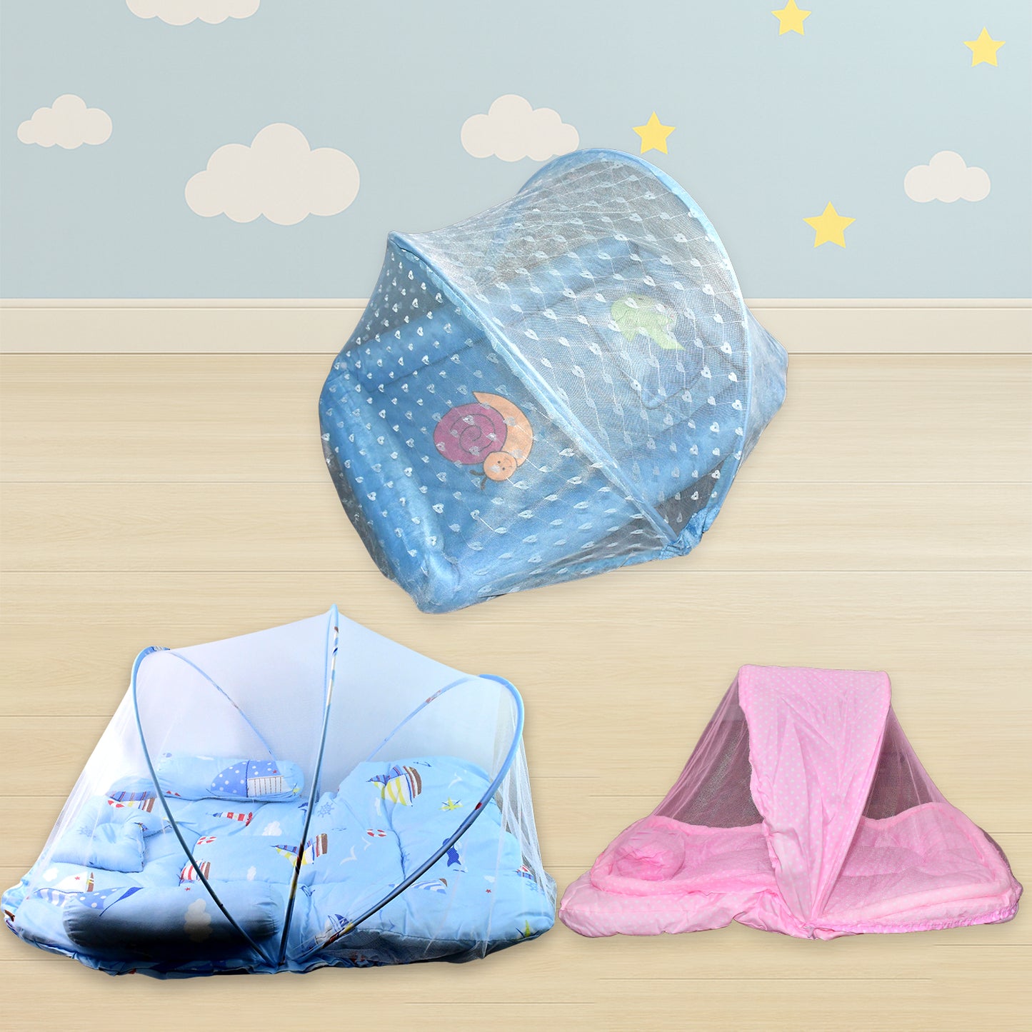 Wukusy baby care multipurpose play gym and sleeping mat with colorful mix design, featuring soft padded surface for infants.