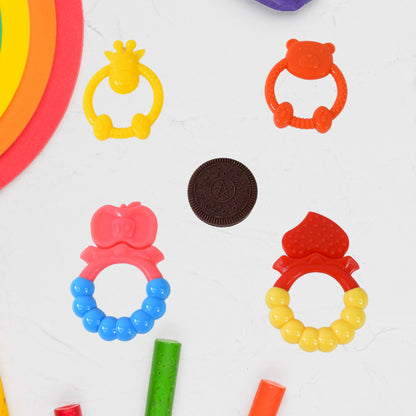 Wukusy silicone baby teething toy in mix design, soft and safe for soothing baby's gums during teething.
