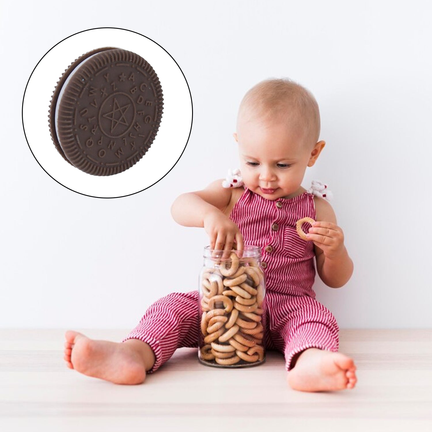 Wukusy silicone baby teething toy in mixed design, soft and safe for soothing infants during teething.