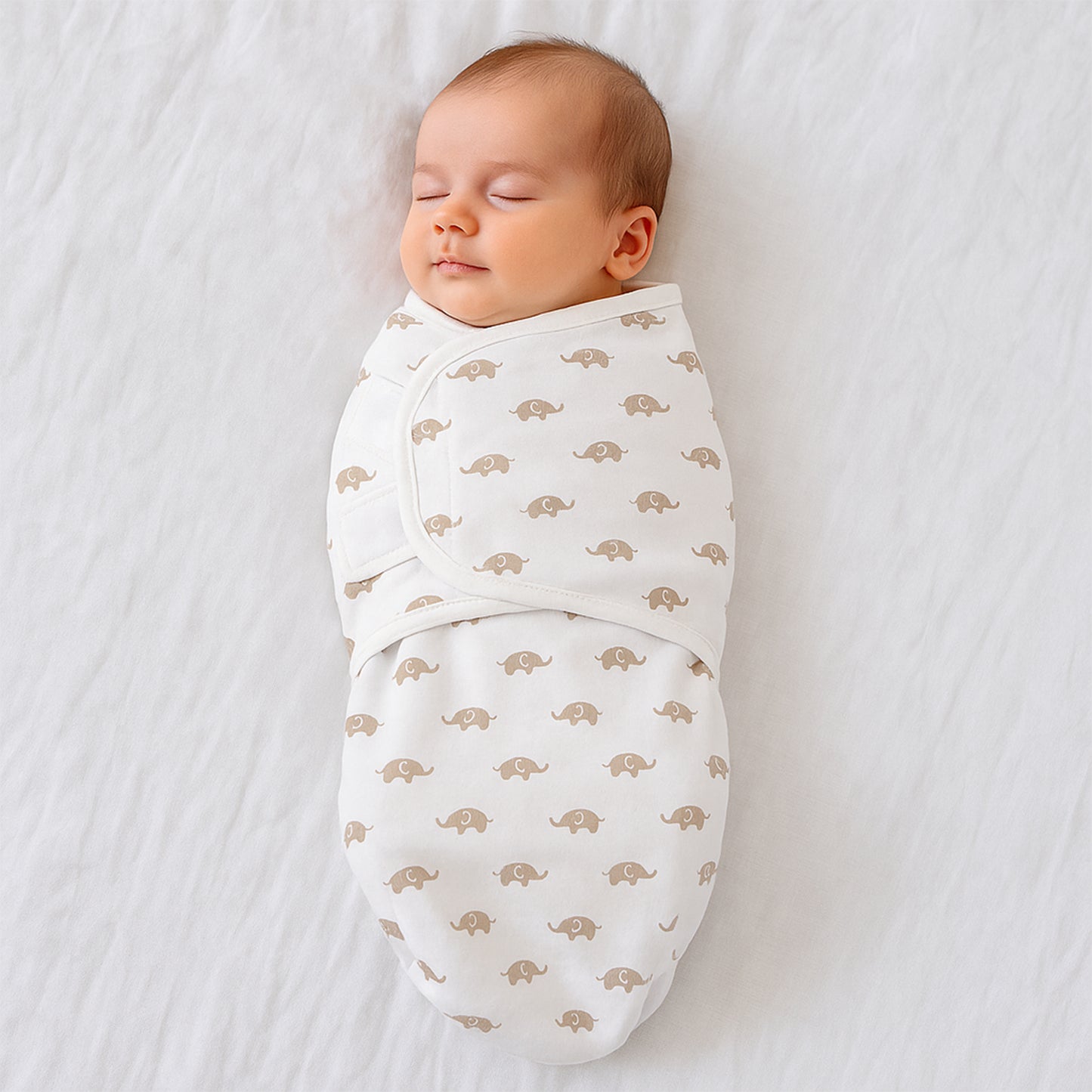 Wukusy soft cotton adjustable baby swaddle wrap for newborns, gentle and comfortable for newborn baby care.