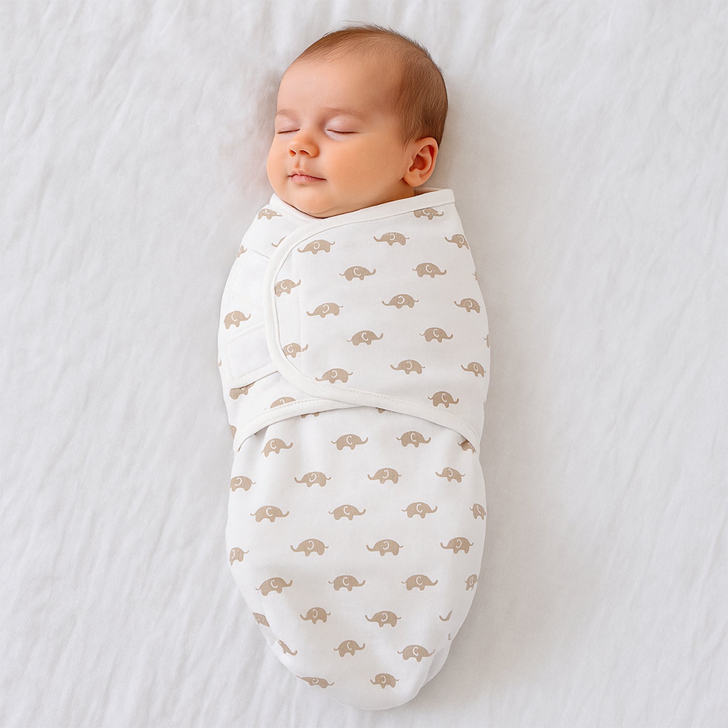 Wukusy soft cotton adjustable baby swaddle wrap for newborns, gentle and comfortable for newborn baby care.