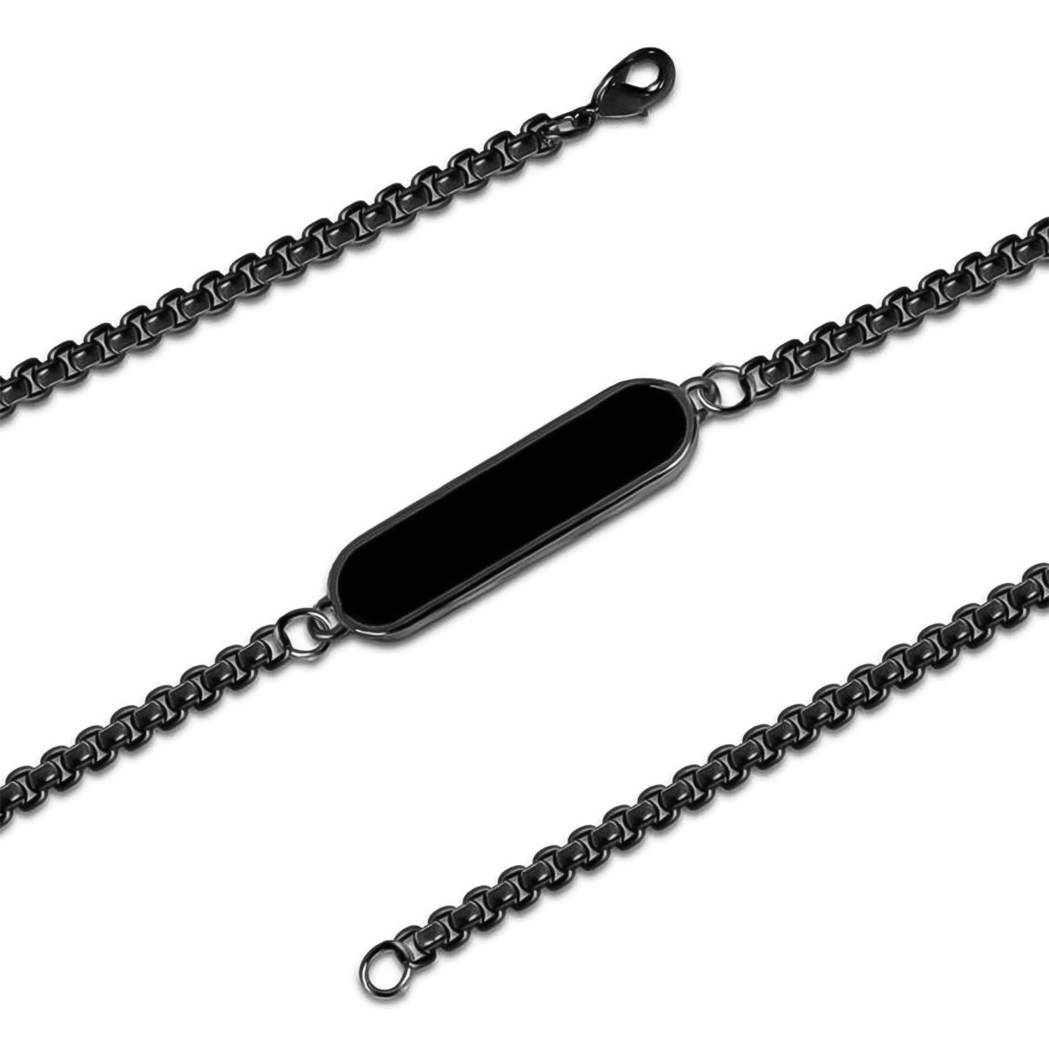 Black Rakhi gift bracelet by Wukusy, stylish bracelet for Raksha Bandhan, with intricate detailing and adjustable fit.