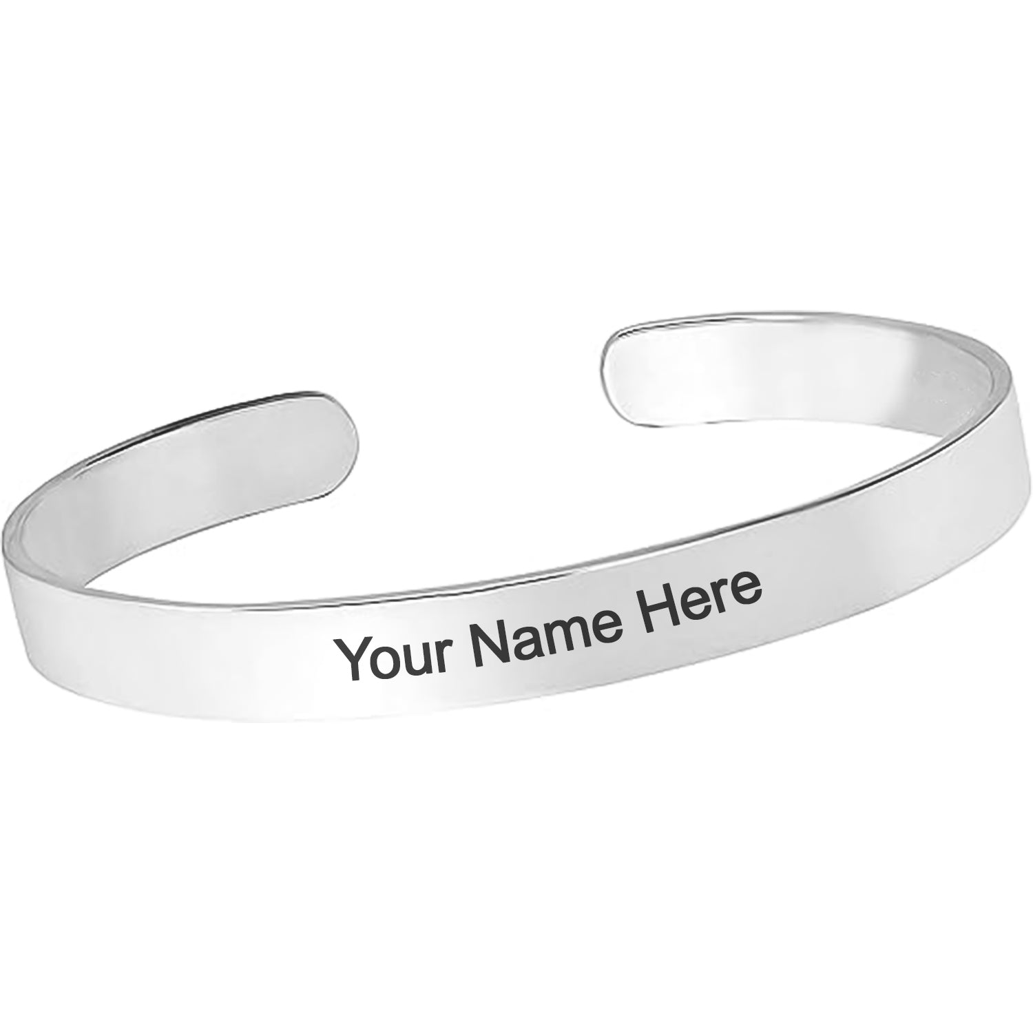Silver customized personalized Kada bracelet by Wukusy, stylish and adjustable accessory for everyday wear