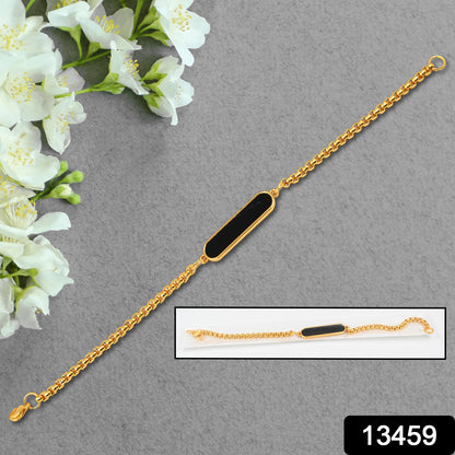 Golden bracelet Rakhi gift bracelet by Wukusy, featuring intricate designs and a shiny finish, perfect for special occasions.