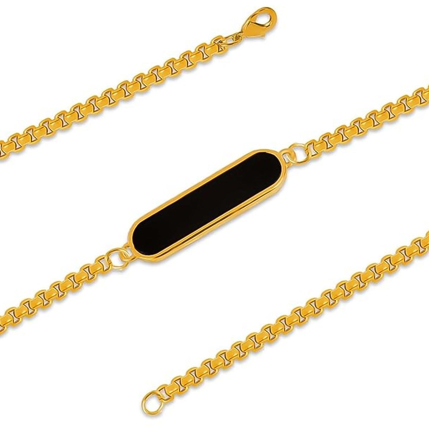 Golden Rakhi gift bracelet by Wukusy featuring a sleek, elegant bracelet design perfect for celebrating Raksha Bandhan.
