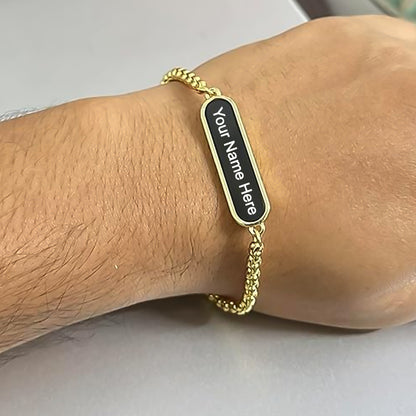 Golden bracelet rakhi gift bracelet by Wukusy, stylish jewelry with intricate design, perfect for special occasions.