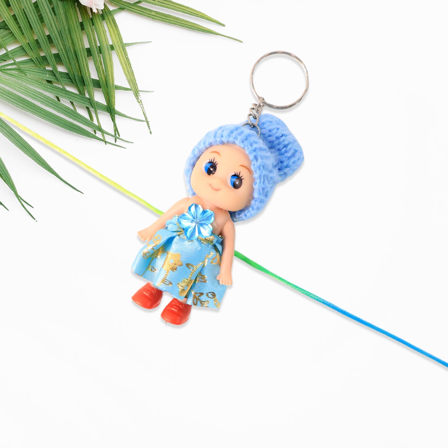 Cute soft toy doll Rakhi with keychain for kids, decorative bracelet by Wukusy, suitable for boys and girls.