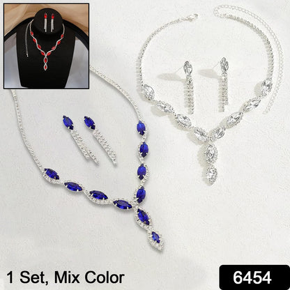 Wukusy wedding jewelry set with matching bracelet, necklace, and earrings in mixed colors, elegant accessory for special occasions