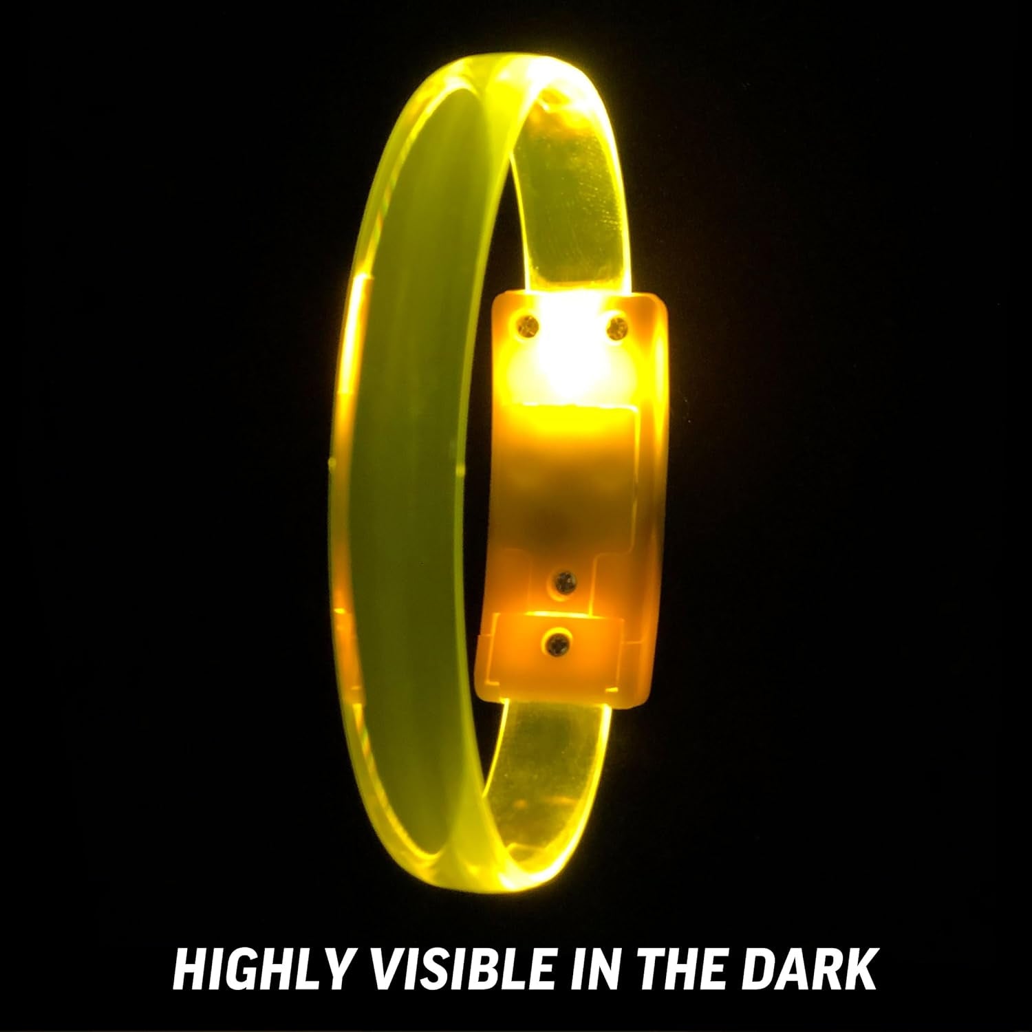 Wukusy multicolor LED running bracelet for runners, adjustable silicone bracelet with bright light for visibility during exercise.