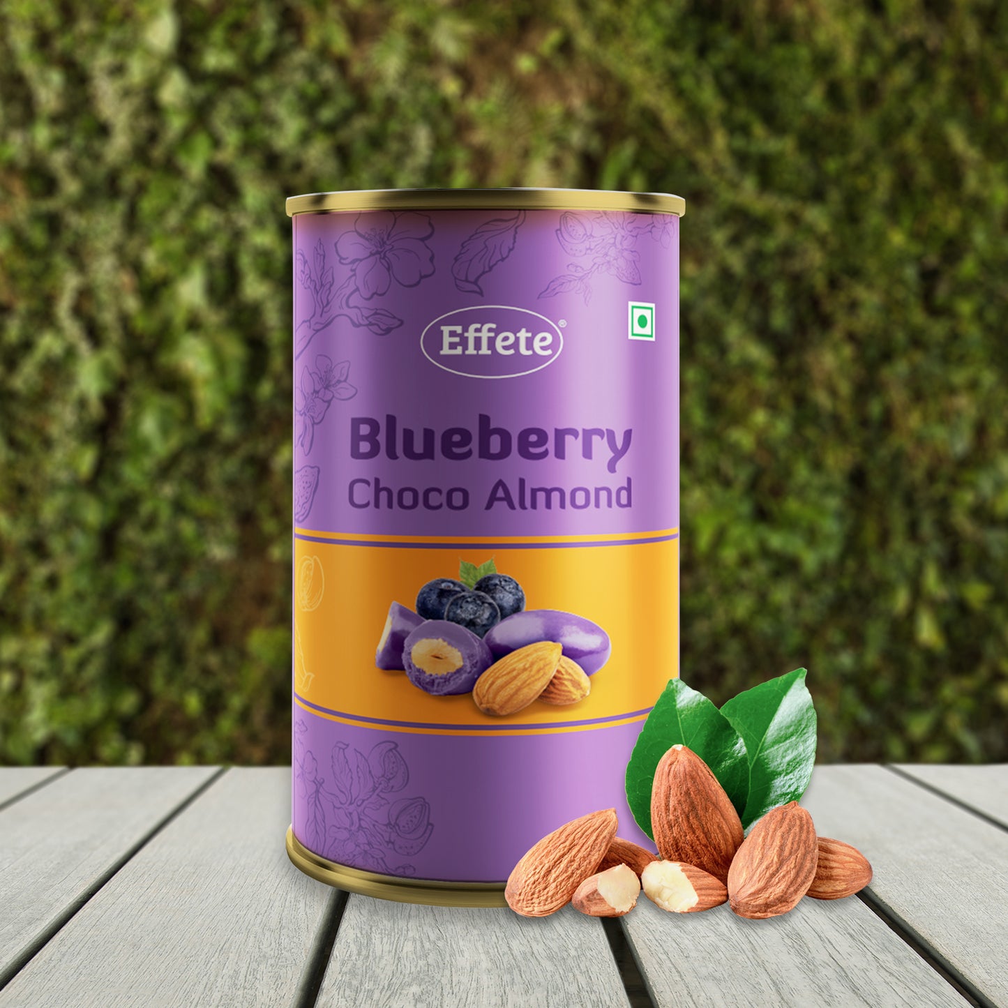 Wukusy Blue Berry Choco Almond Chocolates in 96g package, showing blue berry and almond-filled chocolates with a glossy finish.