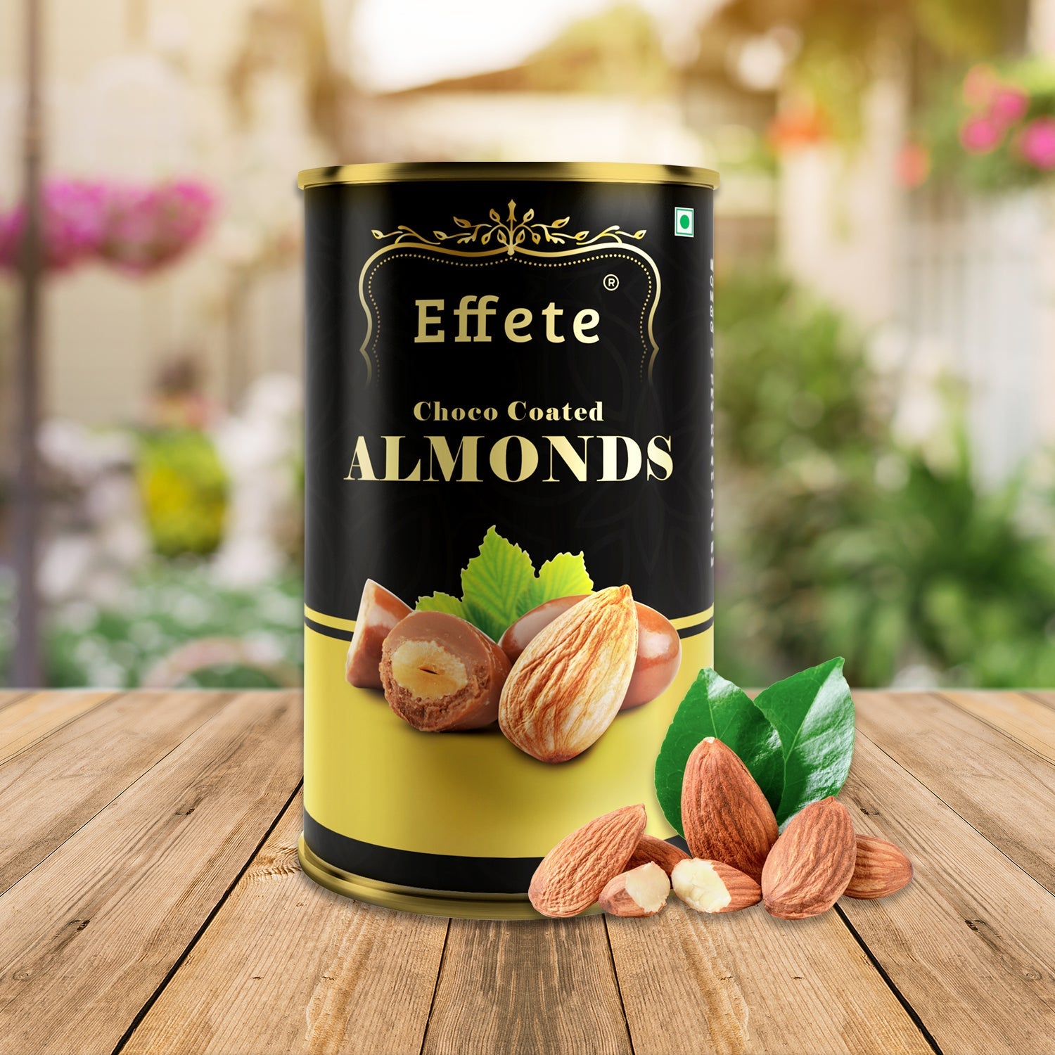 Wukusy Choco Almond chocolates featuring crunchy almonds coated in rich chocolate, displayed in a close-up shot.