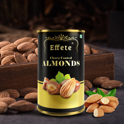 Wukusy Choco Almond chocolates featuring crunchy almonds coated in smooth chocolate, displayed in a close-up shot.