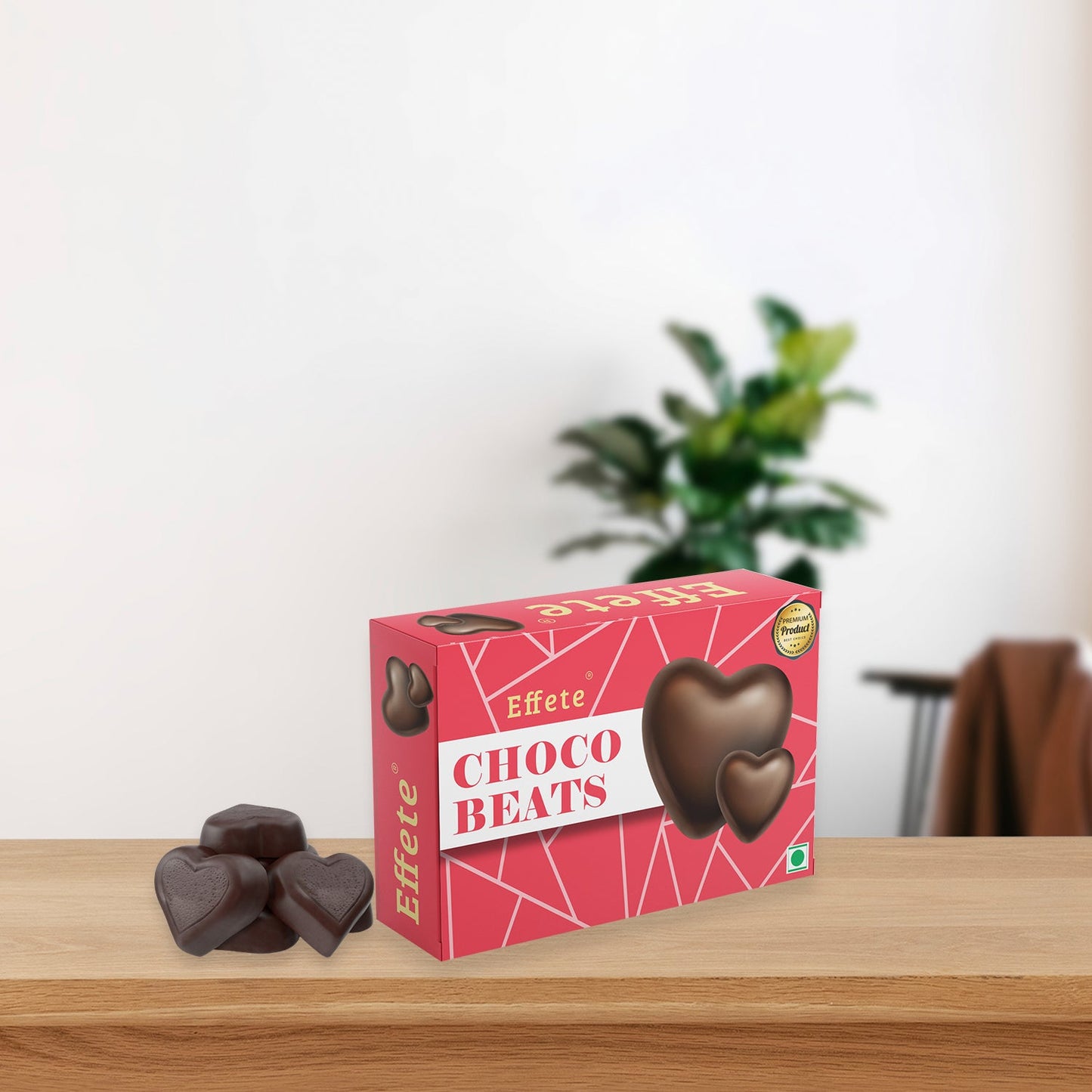 Wukusy Choco Beats heart-shaped chocolates with a rich, delicious appearance, perfect for gifting or enjoying a sweet treat.
