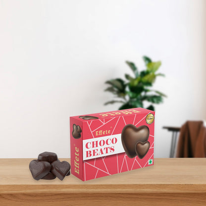 Wukusy Choco Beats heart-shaped chocolates with a rich, delicious appearance, perfect for gifting or enjoying a sweet treat.