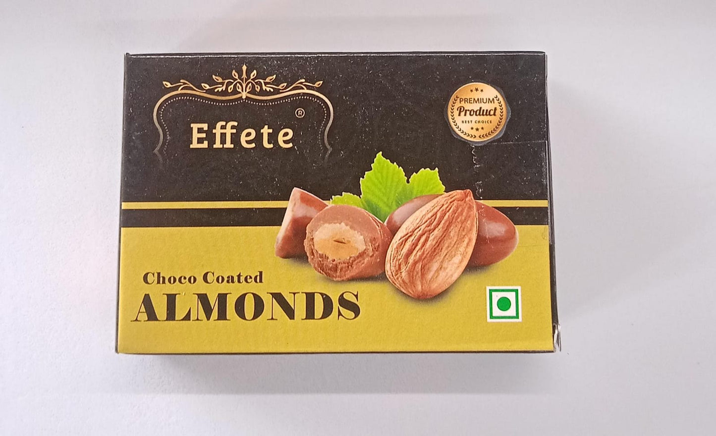 Wukusy Delicious Almond Chocolate chocolates featuring rich chocolate and crunchy almond pieces, displayed in a gift box.