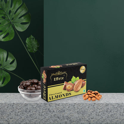 Wukusy Delicious Almond Chocolate box featuring assorted chocolates with visible almonds in a decorative presentation.