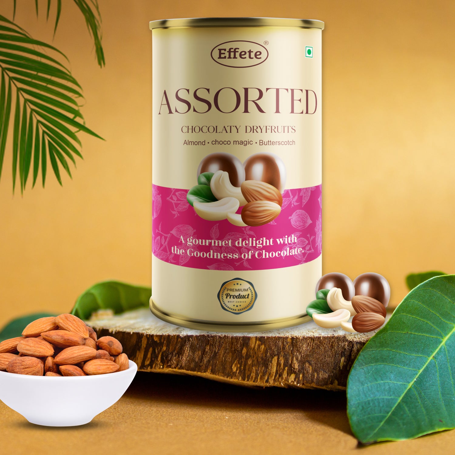 Assorted Effete chocolates by Wukusy in a 96g package, featuring a variety of chocolate pieces with different shapes and textures.