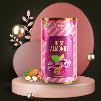 Wukusy Effete Rose Almonds Chocolate box with assorted chocolates featuring rose and almond flavors, elegant packaging.