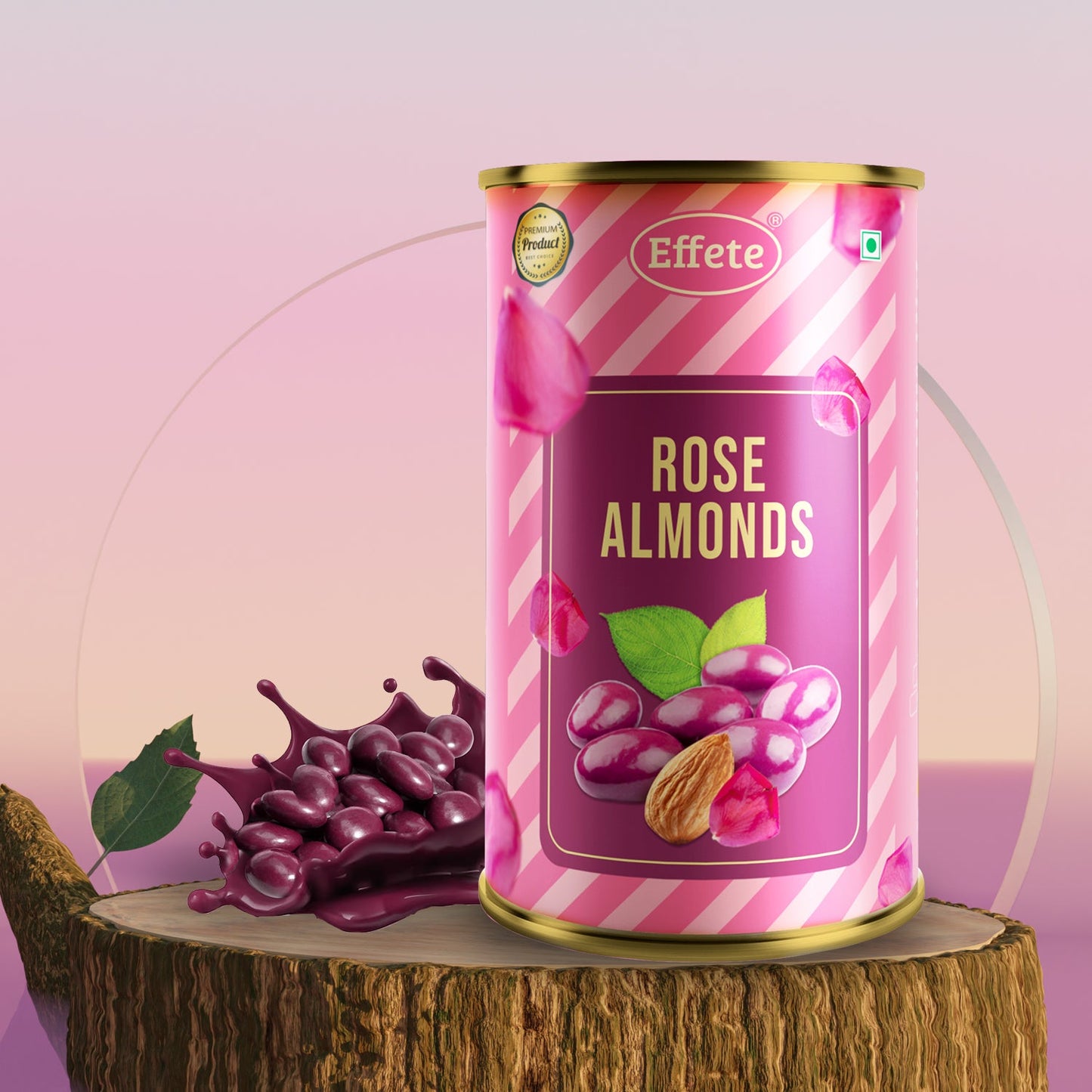 Wukusy Effete Rose Almonds Chocolate box featuring elegant chocolates with rose and almond flavors in a decorative packaging.