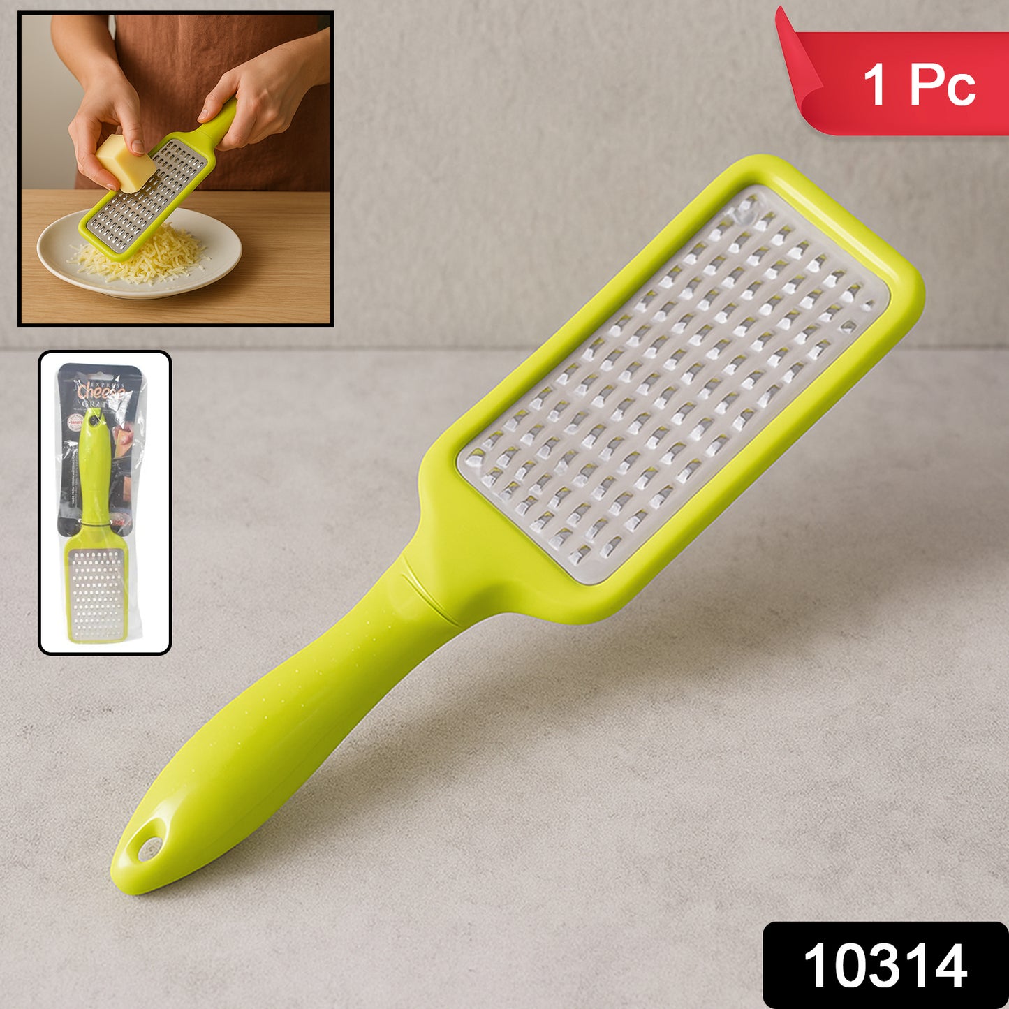 Wukusy stainless steel vegetables and fruits shredder and cheese grater for kitchen use, with a handle and multiple shredding surfaces.