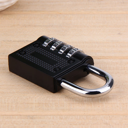 Wukusy 0218a security pad lock with a four-digit combination, featuring a sturdy metal body and keyless locking mechanism.