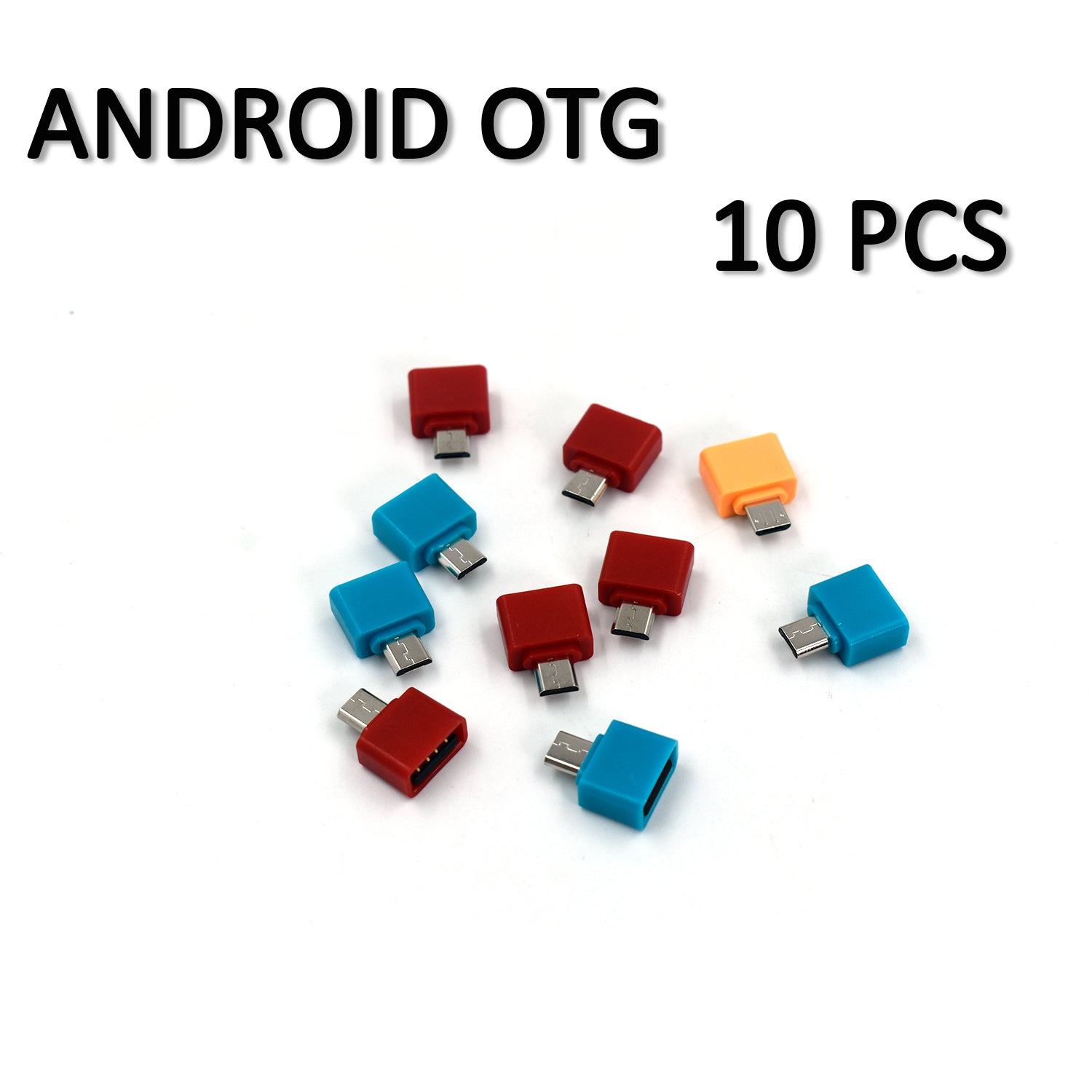 Wukusy OTG Type-C USB to Micro USB adapters for Android phones and tablets, shown with zip pouch, pack of 20.