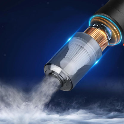 Wukusy 2-in-1 portable handheld vacuum cleaner with dust collection, high power, wireless design, suitable for home, car, and office use.