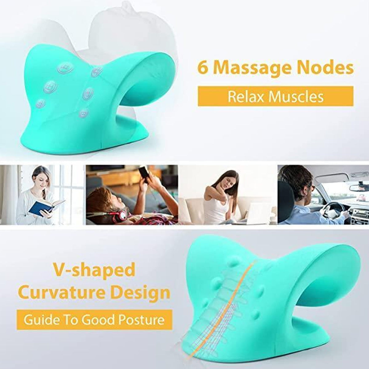 Wukusy Cervical Pillow for neck and shoulder pain, featuring acupressure and manual massage with medical-grade materials.