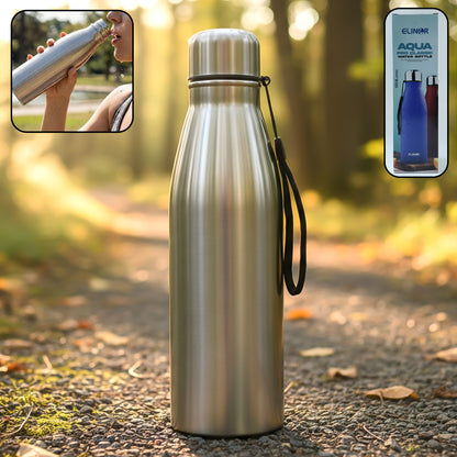 Wukusy 1000 ml stainless steel water bottle with a sleek, insulated design, featuring a screw-on cap and durable construction.