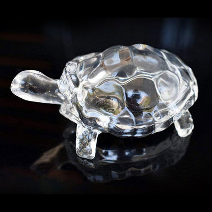 Crystal glass turtle for Feng Shui and Vastu by Wukusy, featuring a detailed turtle design suitable for positive energy.
