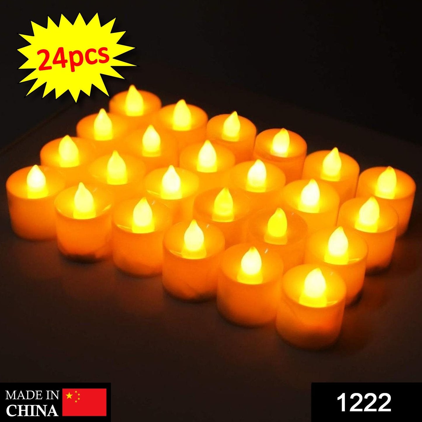 Set of 24 white LED tealight candles by Wukusy, festive decorative lighting for special occasions and celebrations.
