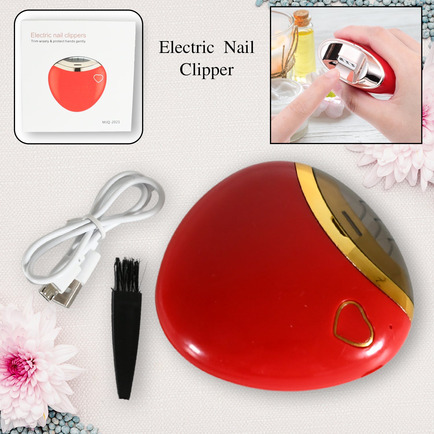 Wukusy electric manicure kit with nail clippers, file, drill, cuticle grinder, and pedicure scissors for professional nail care.