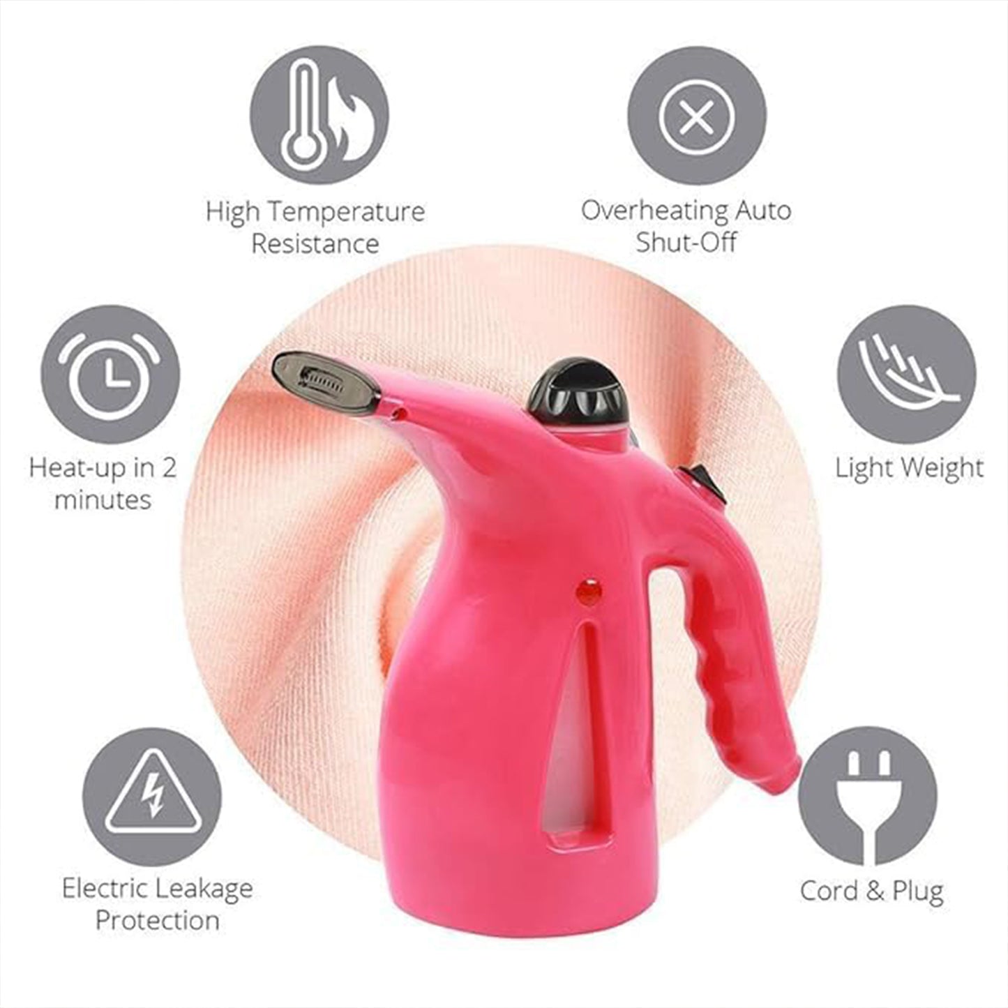 Wukusy 1261 facial handheld portable steamer for face showing the compact device with nozzle and water tank in a close-up view.