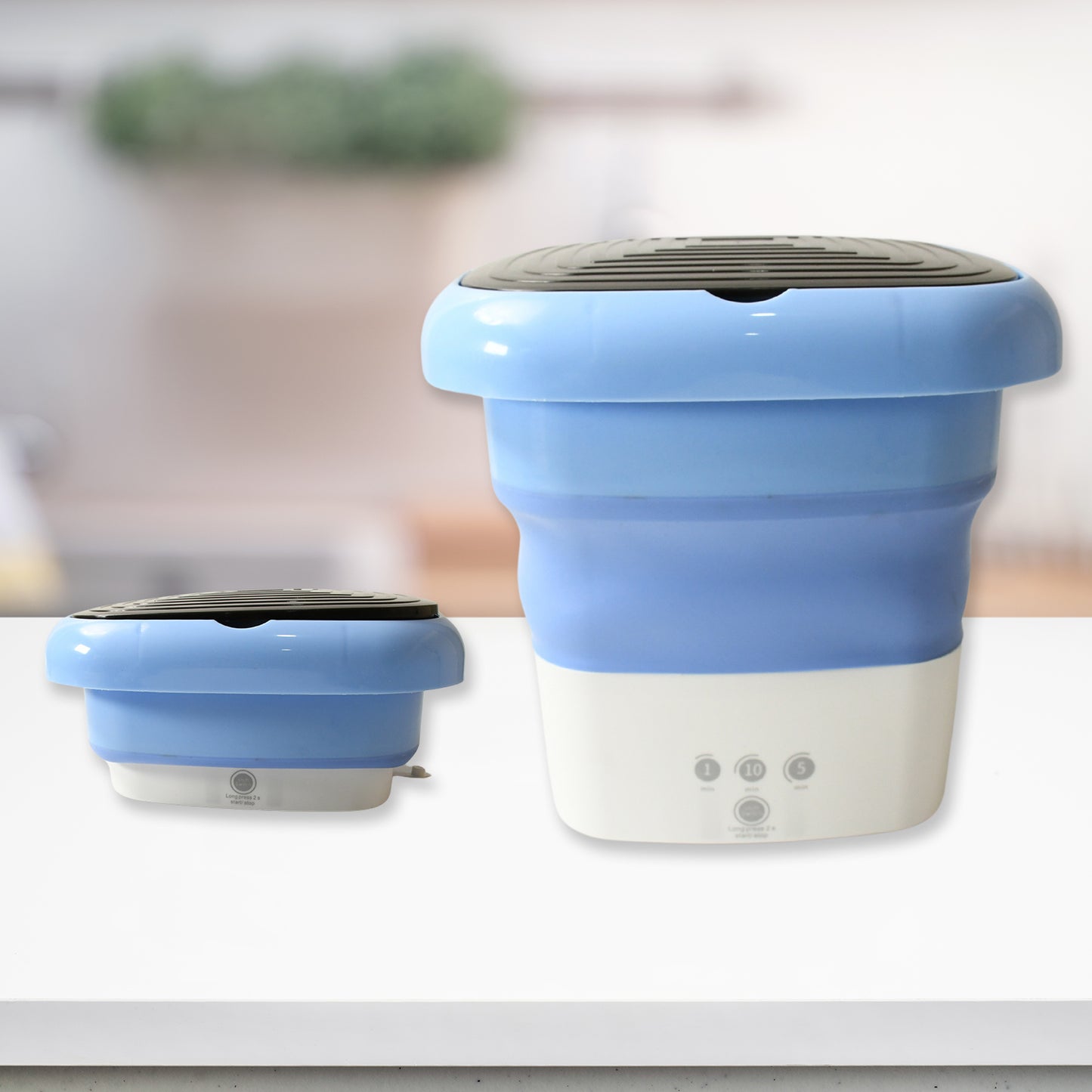 Wukusy folding mini portable washing machine for socks, underwear, baby clothes, featuring deep cleaning and foldable design.
