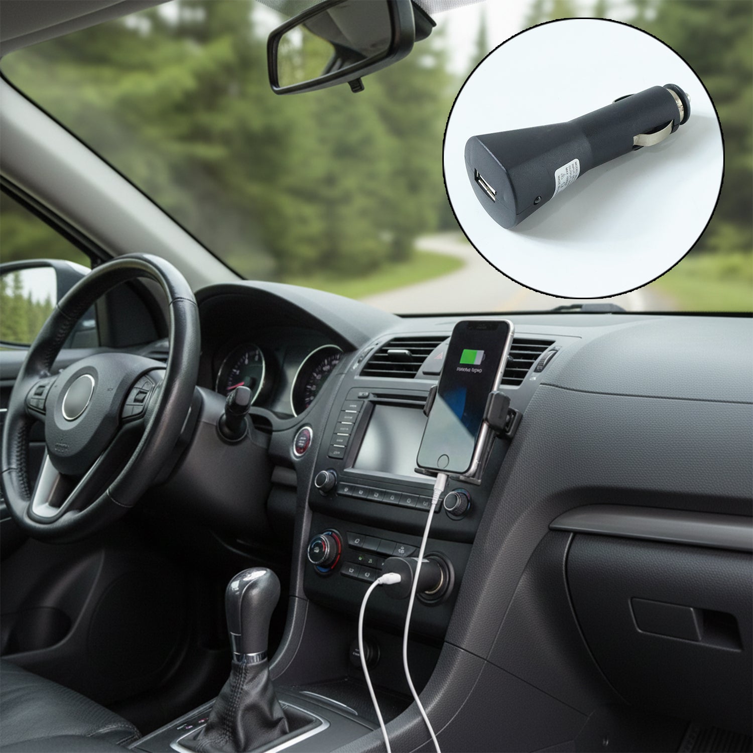 Wukusy 12V single USB car charger adapter for mobile charging, compact device with USB port for mobile devices.