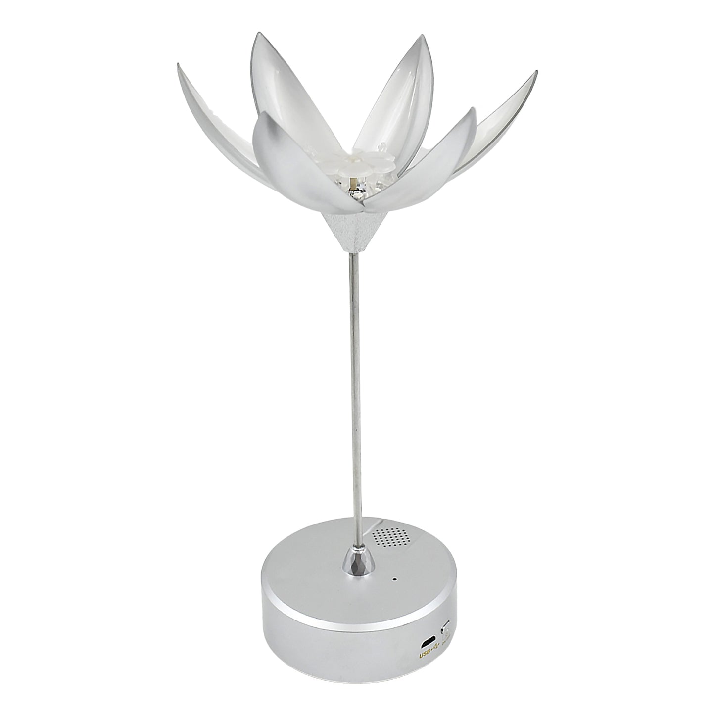 Wukusy Lotus Flower Lamp with music and touch control, USB rechargeable, open and close design, decorative indoor lighting.