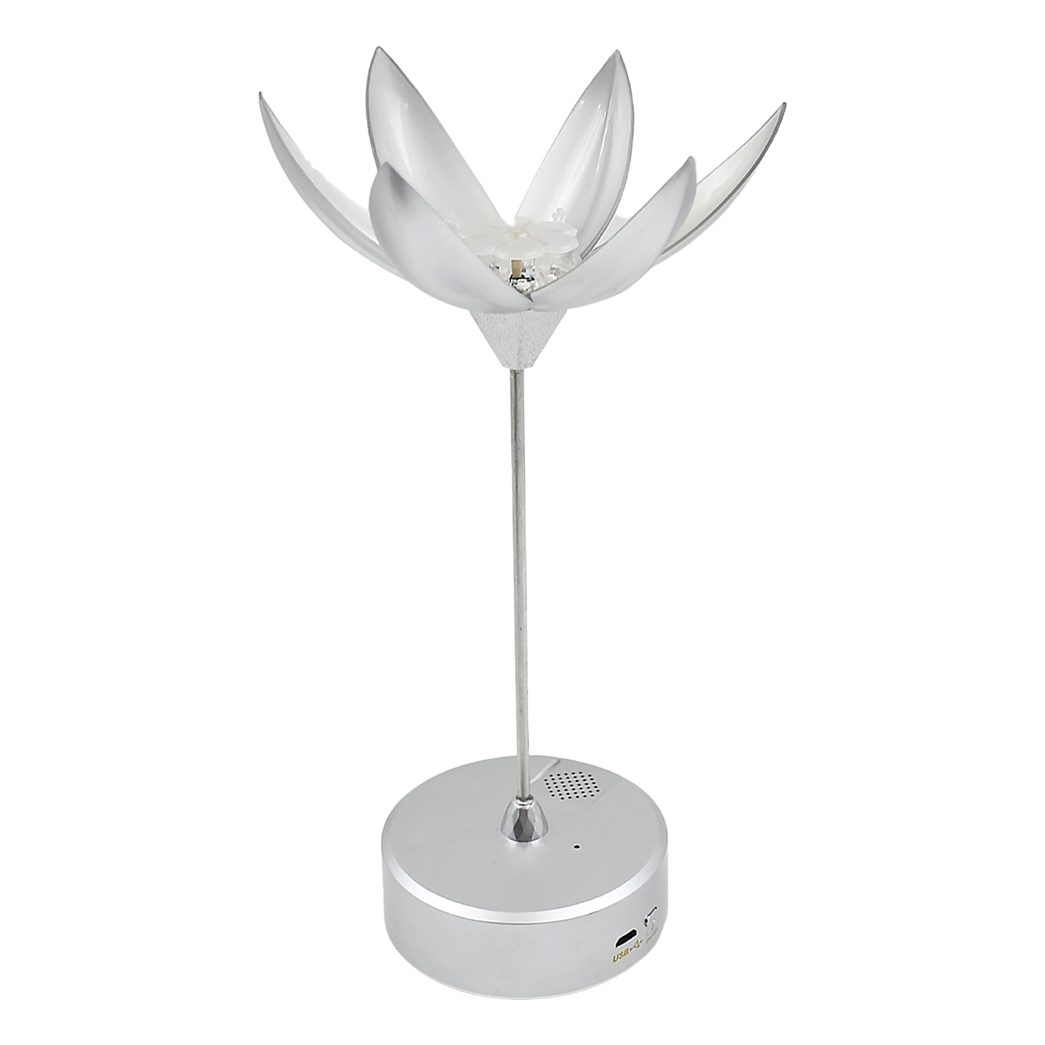 Wukusy Lotus Flower Lamp with music and touch control, USB rechargeable, open and close design, decorative indoor lighting.