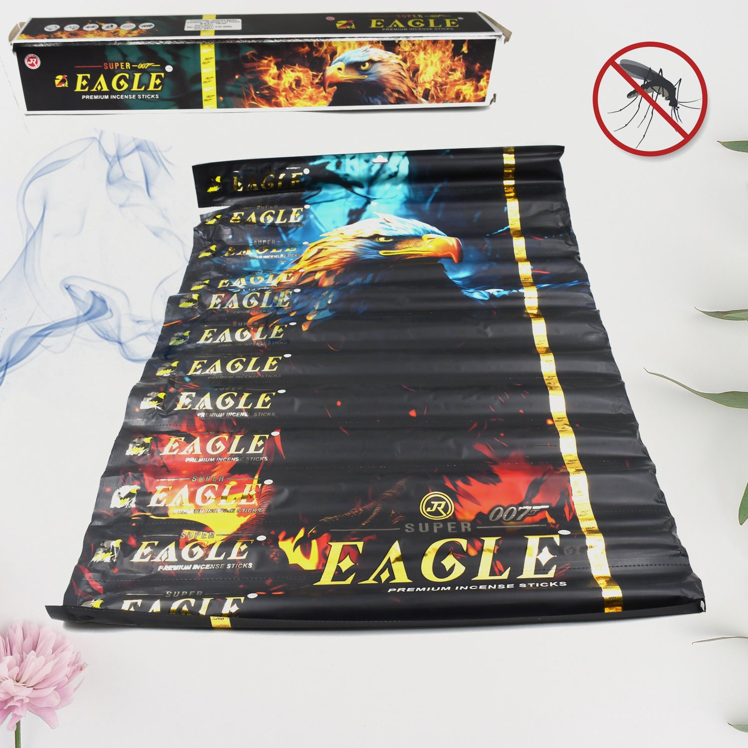 Wukusy Mosquito Agarbatti sticks in a box with 12 packets, 120 incense sticks for mosquito repellent and indoor use