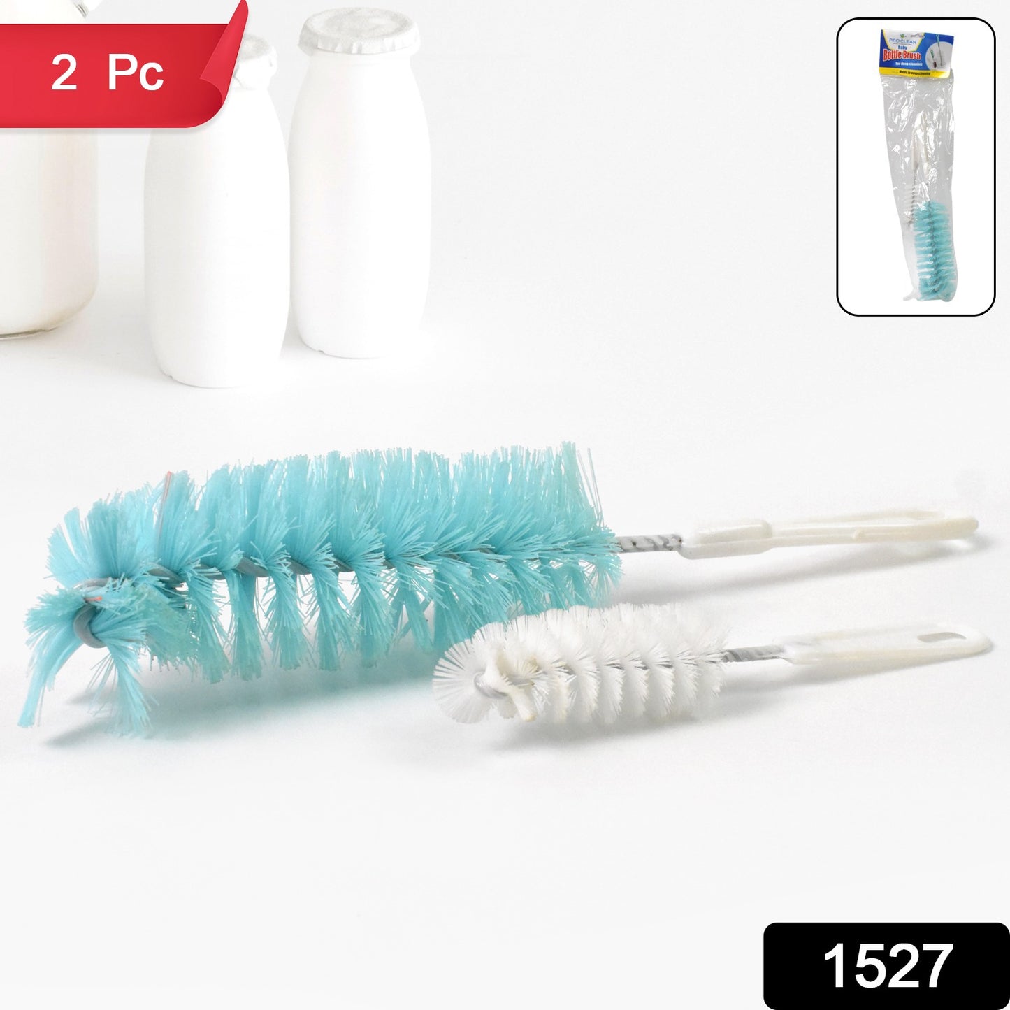 Wukusy multi-purpose long handle bottle cleaning brush for jars, bottles, thermos containers, sinks, and dish bowls.