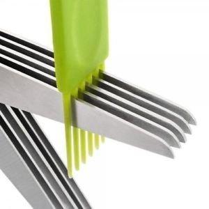 Wukusy 1563 multifunction vegetable herb scissors with stainless steel construction and 5 blades for precise chopping.