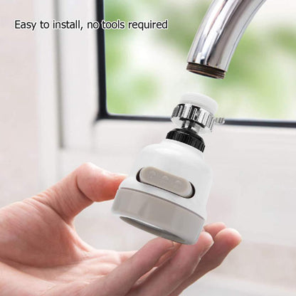 Wukusy rotatable splash-proof water-saving faucet sprayer with three modes and filter, designed for efficient water flow.