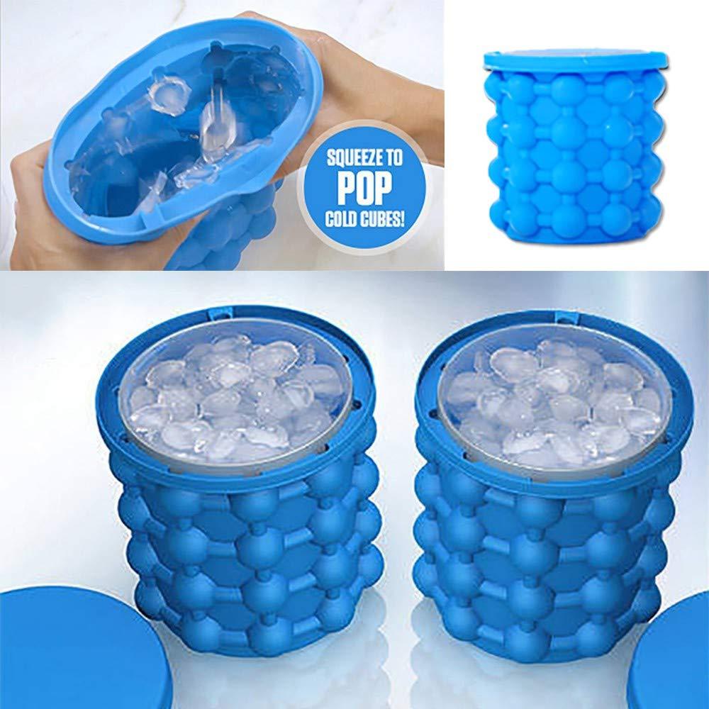 Wukusy 165 Silicone Ice Cube Maker with flexible, non-stick tray for easy ice cube removal and durable silicone material.