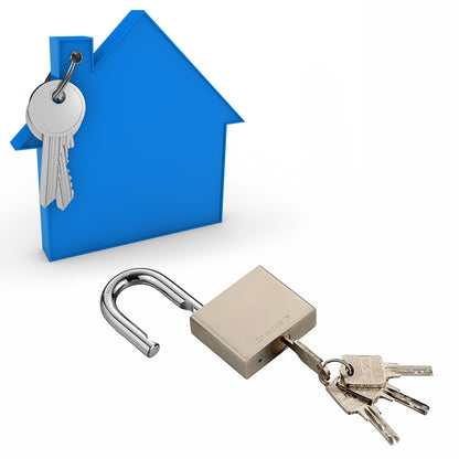 Wukusy 1690 Heavy Steel Square Padlock with 70mm hardened shackle and 4 keys, suitable for doors, gates, shutters, and home security.
