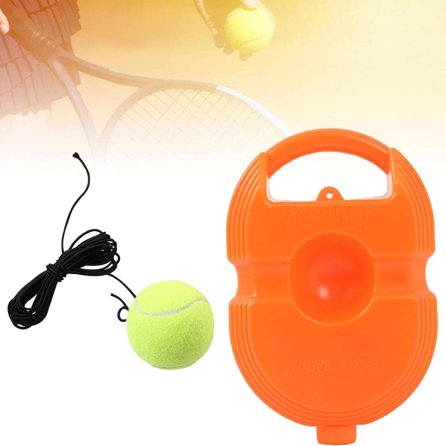 Wukusy tennis trainer rebound ball with string, compact tennis practice gear for kids and adults, designed for convenient training.