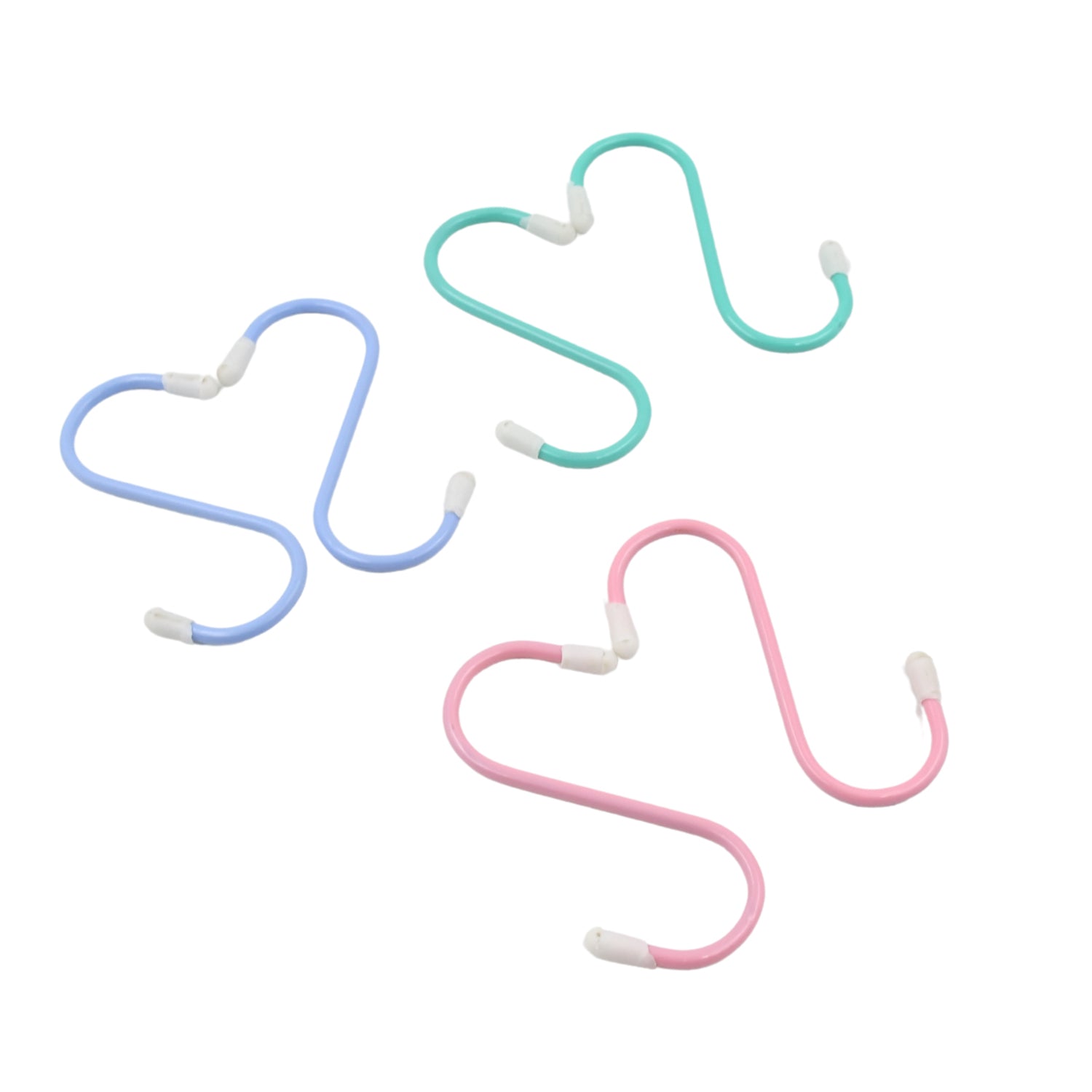 Set of six Wukusy S-shaped metal hooks for hanging clothes, kitchen, wardrobe, work, bathroom, garden, and office use.