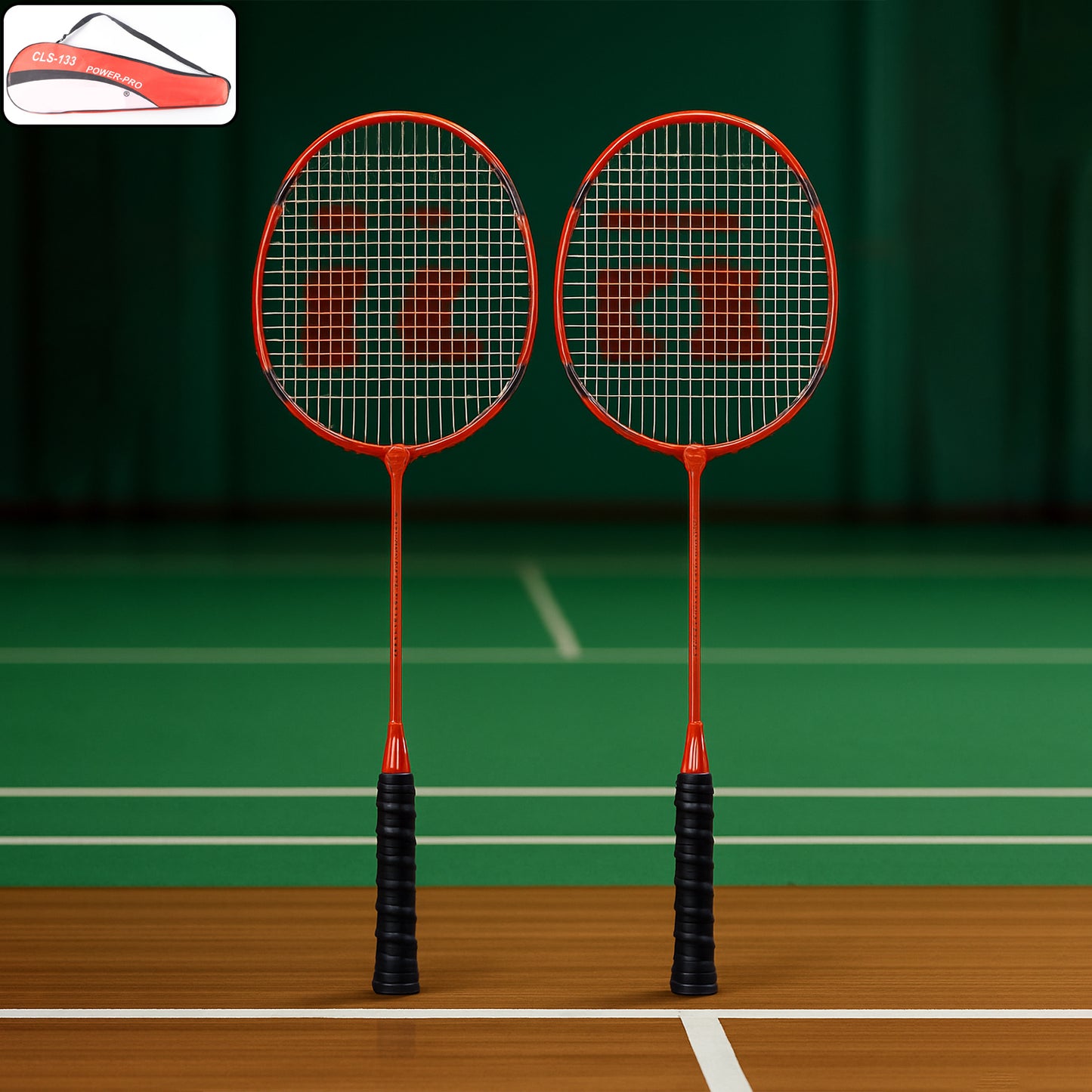 Two lightweight kids badminton racket sets with Wukusy brand, including a carry bag, designed for young players and outdoor play.