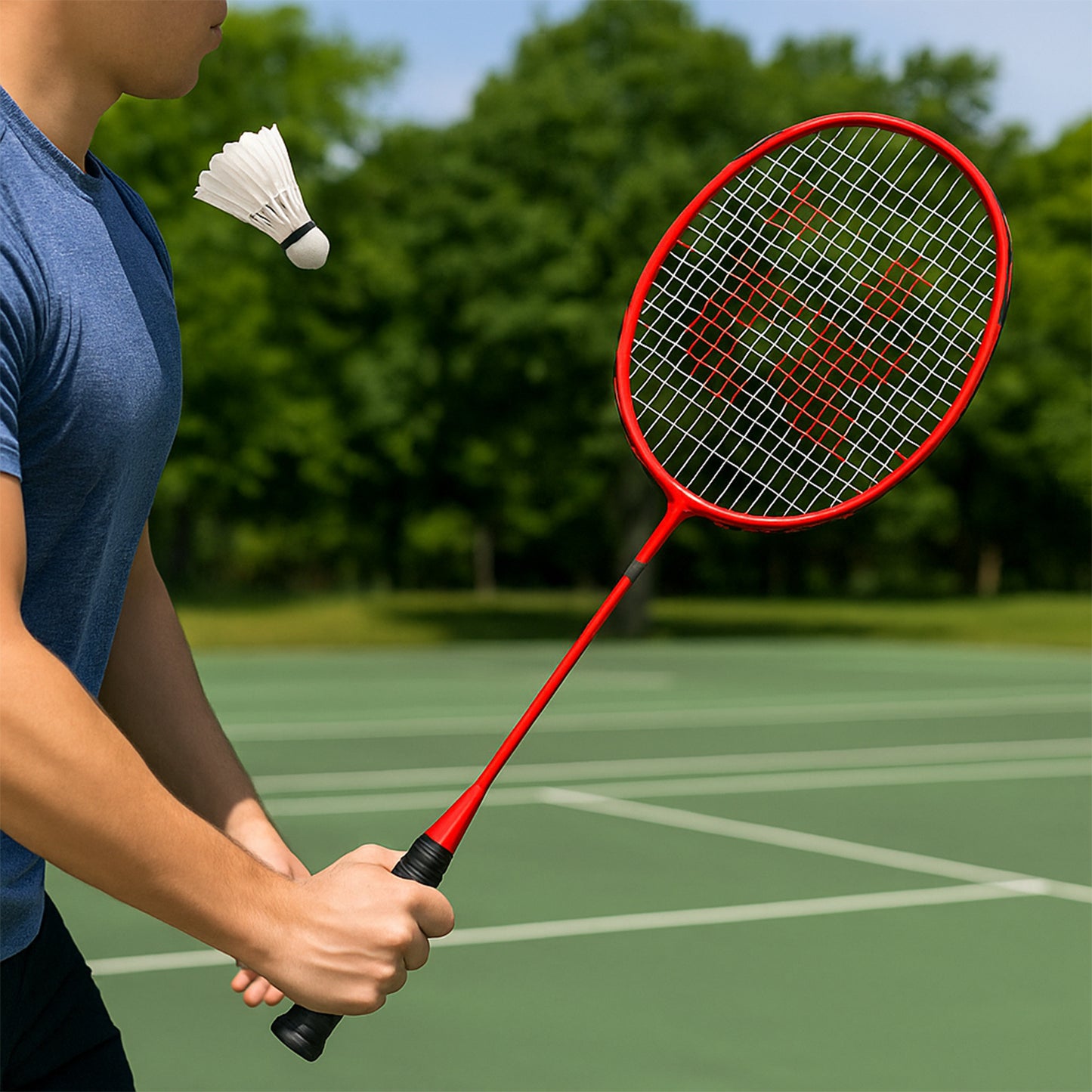 Two lightweight kids' badminton rackets with a carry bag from Wukusy, designed for children’s badminton games and easy transport.